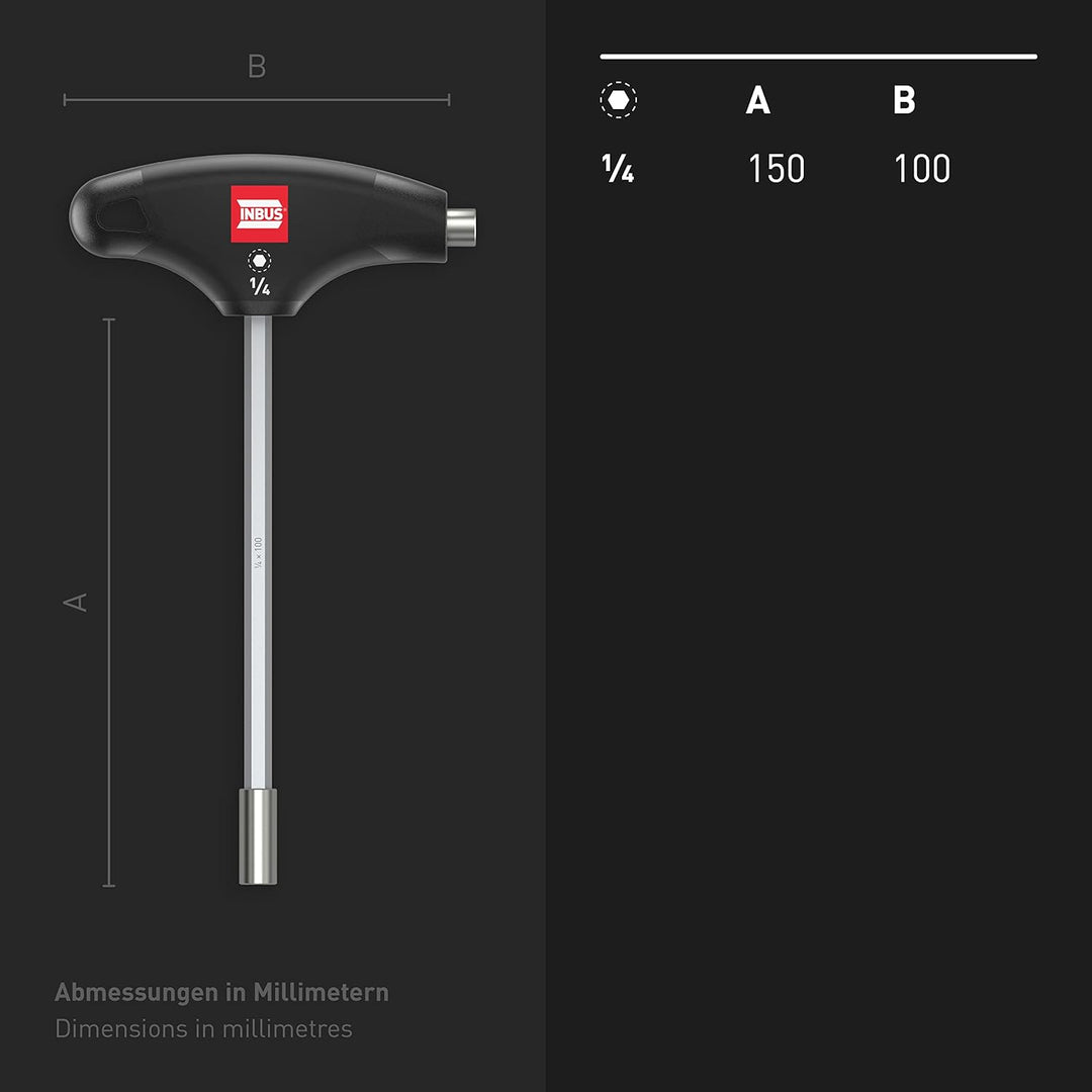 INBUS® 79979 T-Griff Bit-Halter 6.3 mm (1/4"), mit HybridTouch — Das Original, 6.3 mm