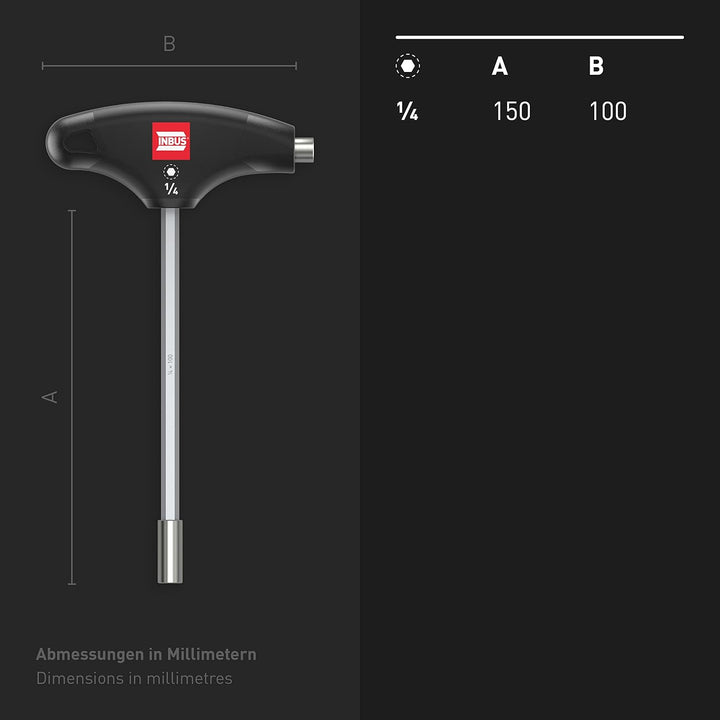 INBUS® 79979 T-Griff Bit-Halter 6.3 mm (1/4"), mit HybridTouch — Das Original, 6.3 mm