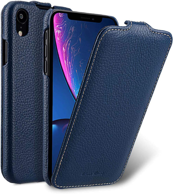 MELCKO Tasche passend für Apple iPhone XR (6,1 Zoll), Case Aussenseite aus beschichtetem Leder, Schu
