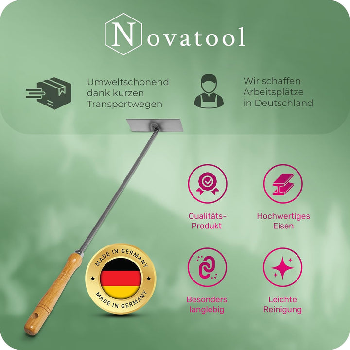 3x Aschekratzer mit Holzgriff Schürhaken Kohleschieber Feuerkratzer Glutschieber Kaminzubehör Kaminb