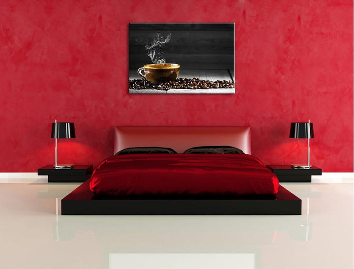 Duftender Arabischer Kaffe schwarz/weiss Format: 100x70 auf Leinwand, XXL riesige Bilder fertig gera