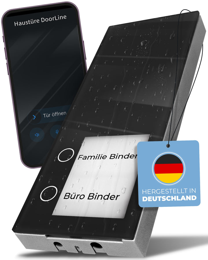 DoorLine Slim DECT Farbe: Schwarz von Telegärtner Elektronik l Clevere Türstation l per Knopfdruck m