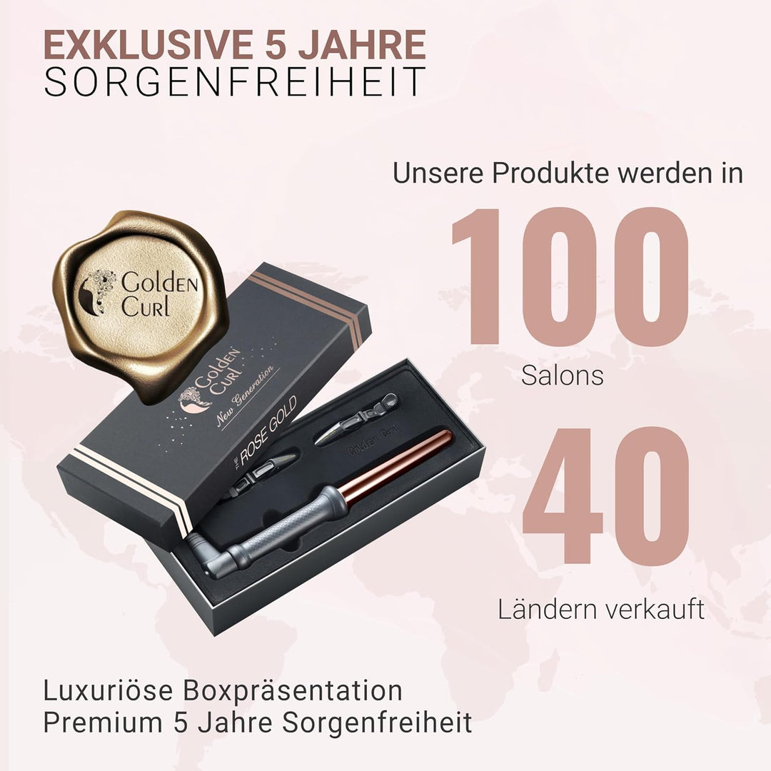 Lockenstab für Beach Waves - 5 Jahre Sorgenfreiheit - Hair Curler Lockeneisen Curling Iron Locken Cu