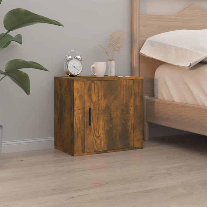 WIFESE Wand-Nachttische 2 STK. Räuchereiche 50x30x47 cm Nachtschrank Nachtkästchen Bedside Table Nig