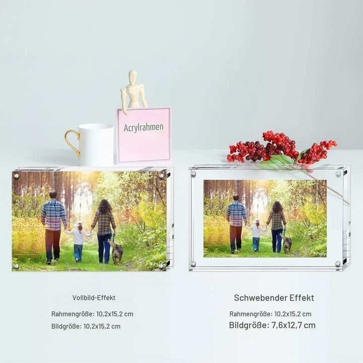 Boxalls Bilderrahmen 10 x 15 cm(4 x 6 inch), Acryl Magnetischer Fotorahmen, Doppelseitiges Rahmenlos
