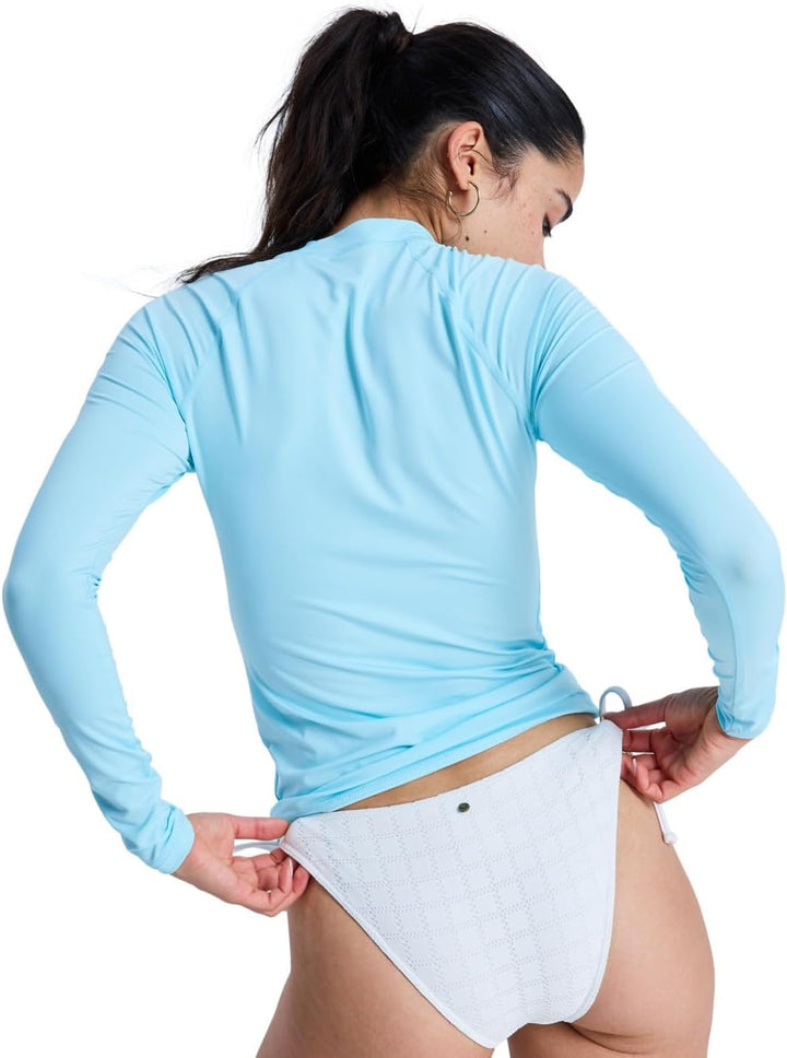 Roxy Damen Whole Hearted Rash-Guard-Shirt (1er Pack) L Tanager Turquoise
