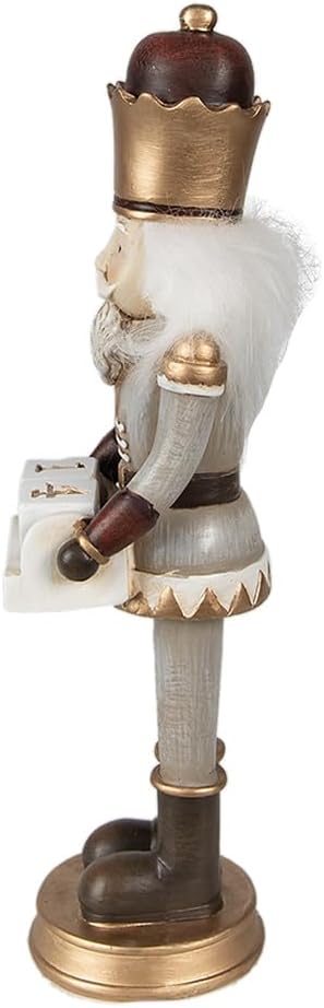 Clayre & Eef Figur Nussknacker 22 cm Grau Polyresin Weihnachtsfiguren