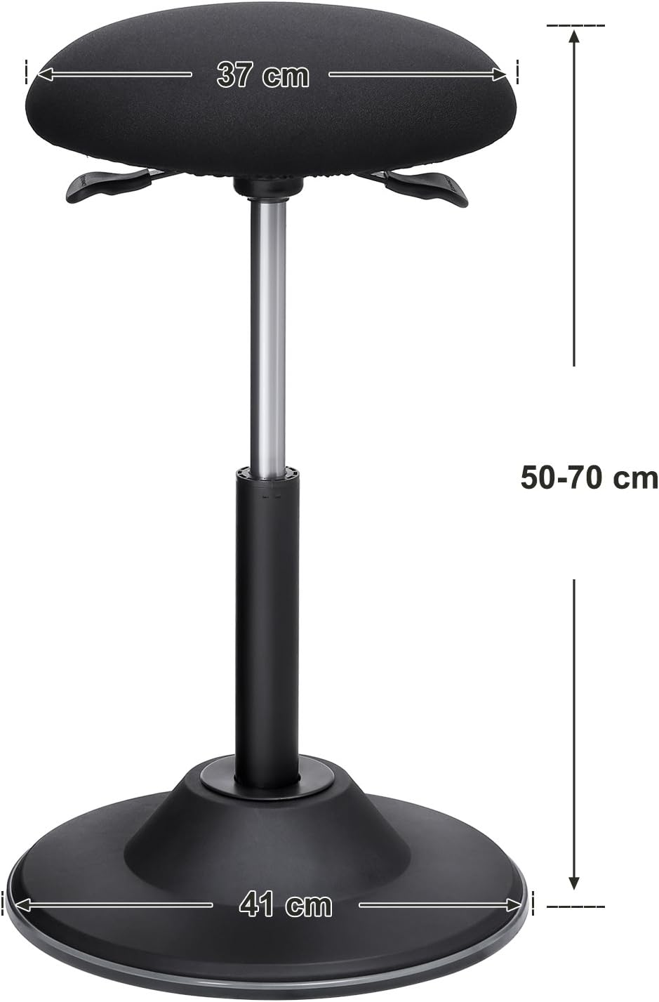 SONGMICS Höhenverstellbarer Bürohocker, ergonomischer Arbeitshocker, um 360° drehbarer Hocker, Sitzh