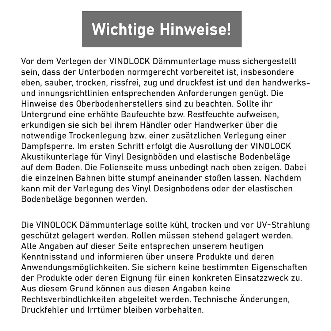 uficell® Vinyl Trittschalldämmung "VINOLOCK" mit Anti-Slip-Technologie - Stärke: 1,5 mm - Dichte ca.