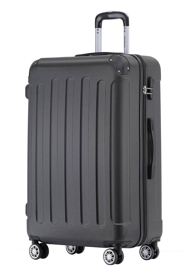 BEIBYE Zwillingsrollen Hardcase Reisekoffer Koffer Trolleys Hartschale in XL-L-M in 14 Farben (Schwa