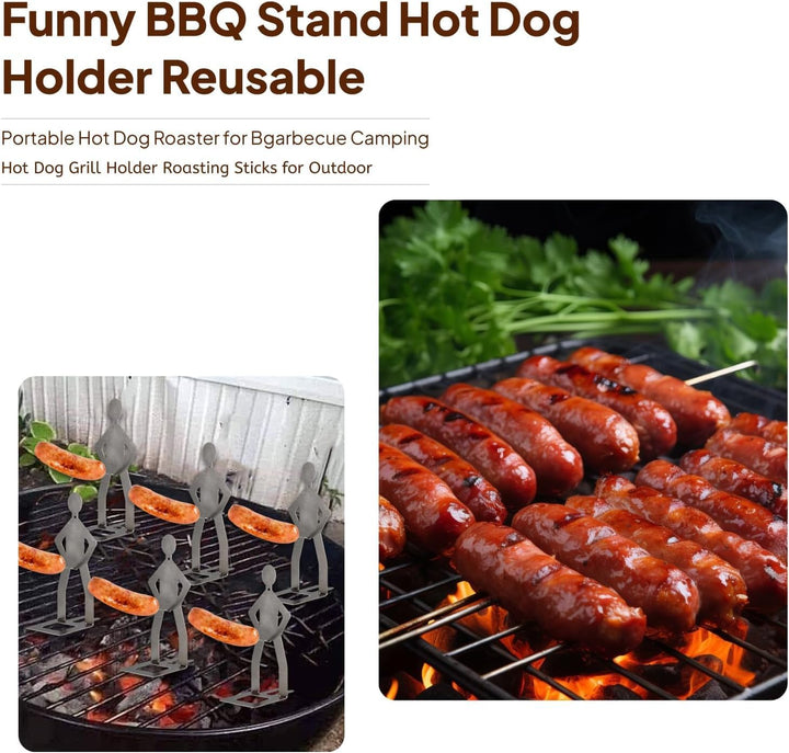 4 Lustige Grillständer, Wiederverwendbare Hotdog Und Wurstständer, Hotdog Halter für Ausflüge, Pickn