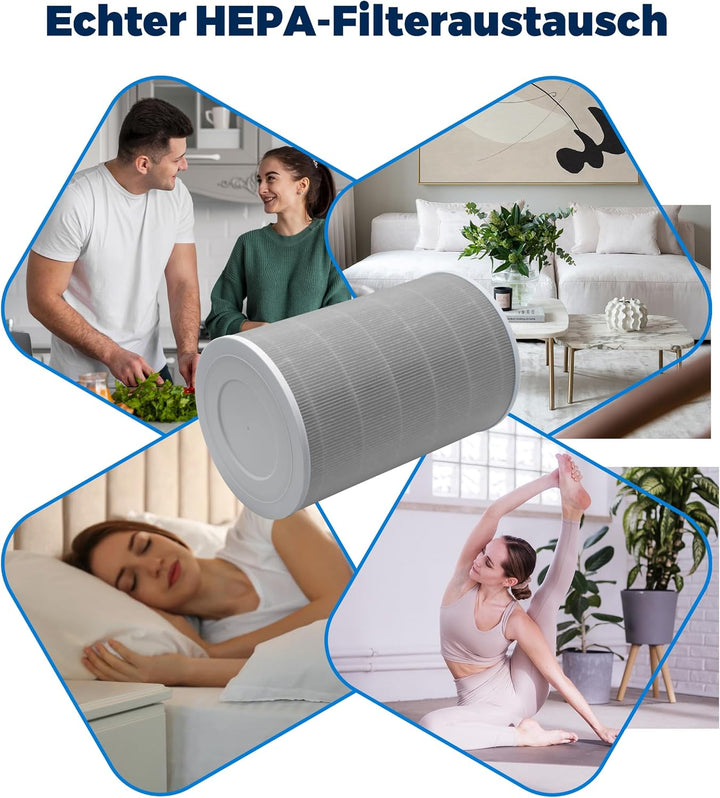 Facecool Ersatzfilter Kompatibel mit Xiaomi Air Purifier 4 Lite Luftreiniger, True HEPA (H13) / Kohl