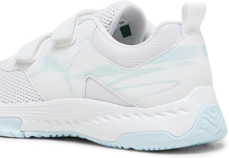 PUMA Unisex Kinder Varion Ii V Jr Indoor Court Shoe 31 EU Puma White Light Aqua, 31 EU Puma White Li