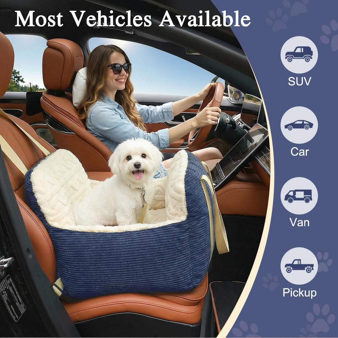 Pawaboo Hund Autositz, Hund Booster Autositz für Klein Hunde, Welpensitz für Auto mit Fest Schnalle