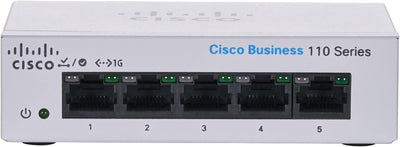 Cisco Business CBS110-5T-D Unmanaged Switch | 5﻿ ﻿GE-Ports | Desktop | Ext. Netzteil | Begrenzter Le