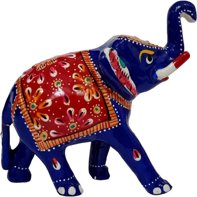 Purpledip enamelled metallic showpiece elephant. Indian gift ideas (10470)