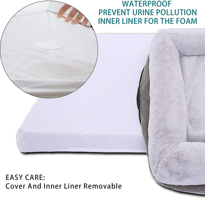 Orthopädisches Hundebett für grosse Hunde und mittelgrosse Hunde, Hundesofa mit wasserdichtem Futter