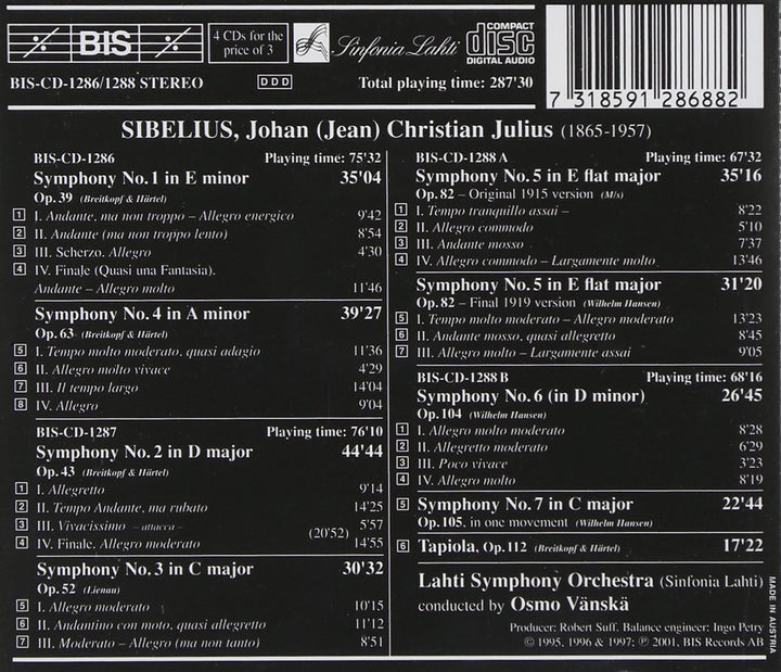 Sämtliche Sinfonien (Ga), Audio-CD