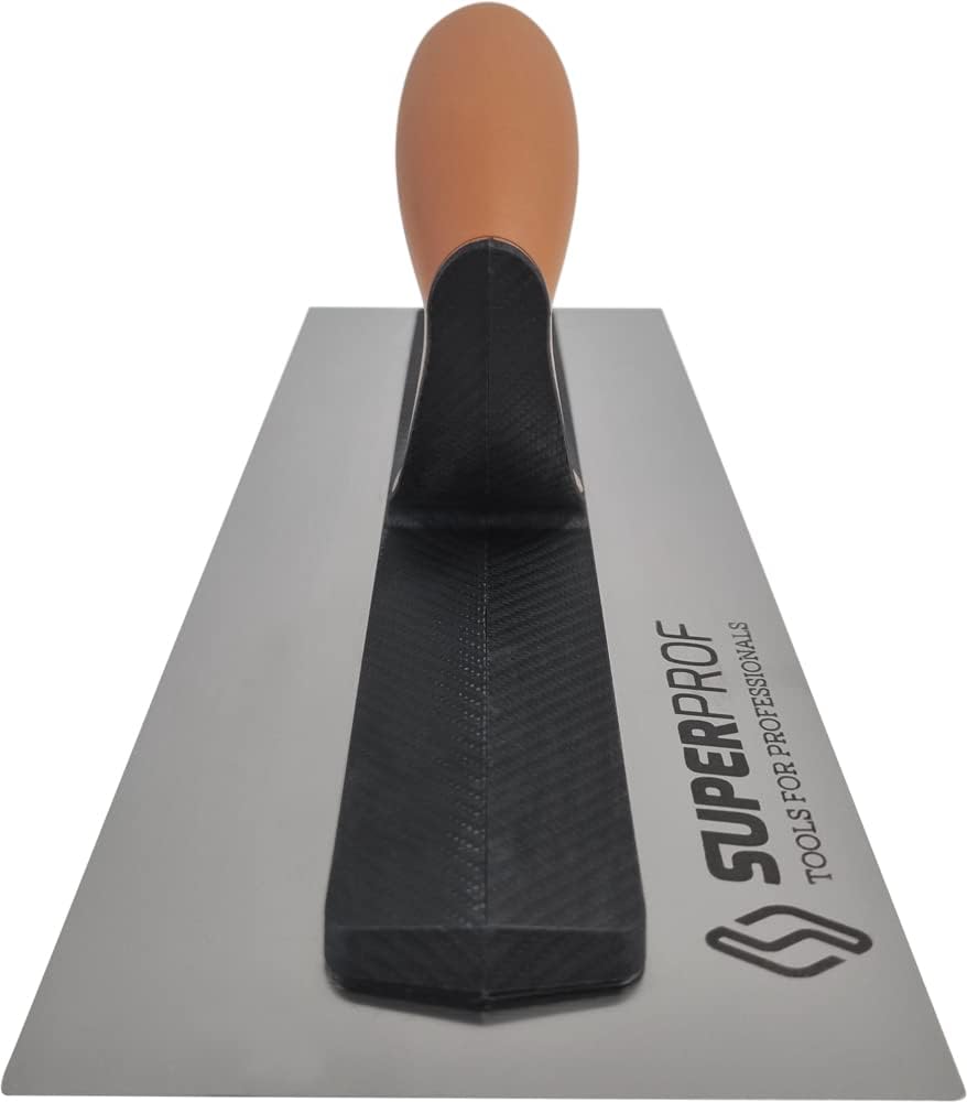 Super Prof by Maurerfreund, FLEX Comfort-Glättekelle, Extraleichte Carbon-Stütze mit Softgriff, Flex