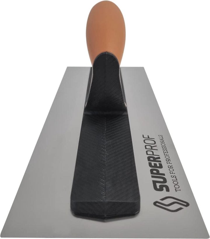 Super Prof by Maurerfreund, FLEX Comfort-Glättekelle, Extraleichte Carbon-Stütze mit Softgriff, Flex