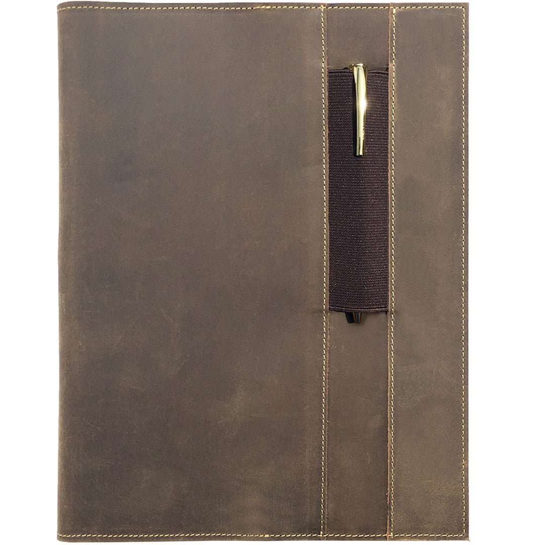 Nachfüllbarer Lederbezug für Moleskine Cahier XL (19x25cm) | Rustikale handgefertigte Lederbezug für