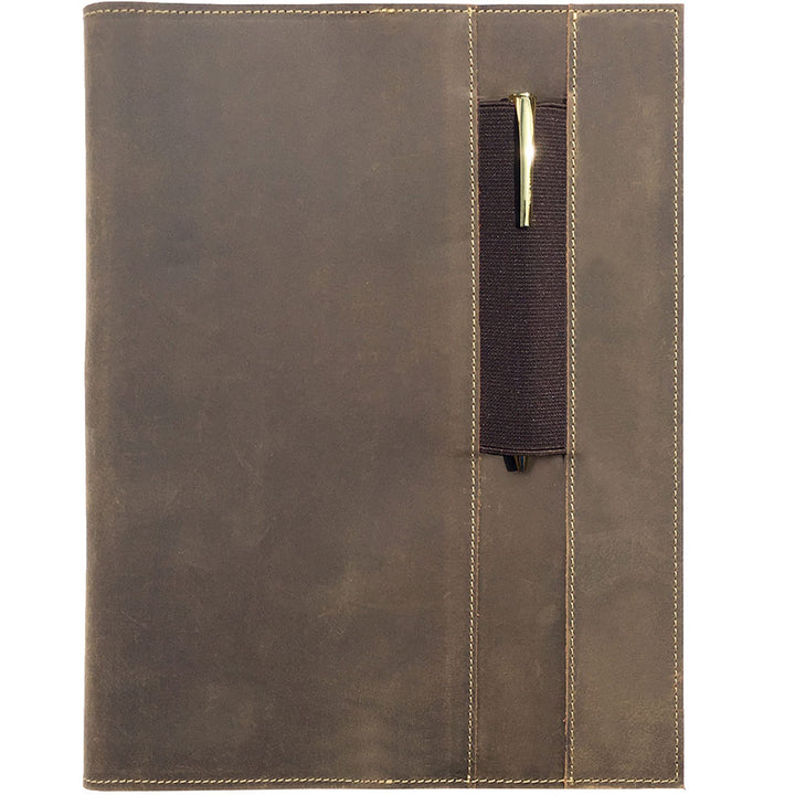 Nachfüllbarer Lederbezug für Moleskine Cahier XL (19x25cm) | Rustikale handgefertigte Lederbezug für