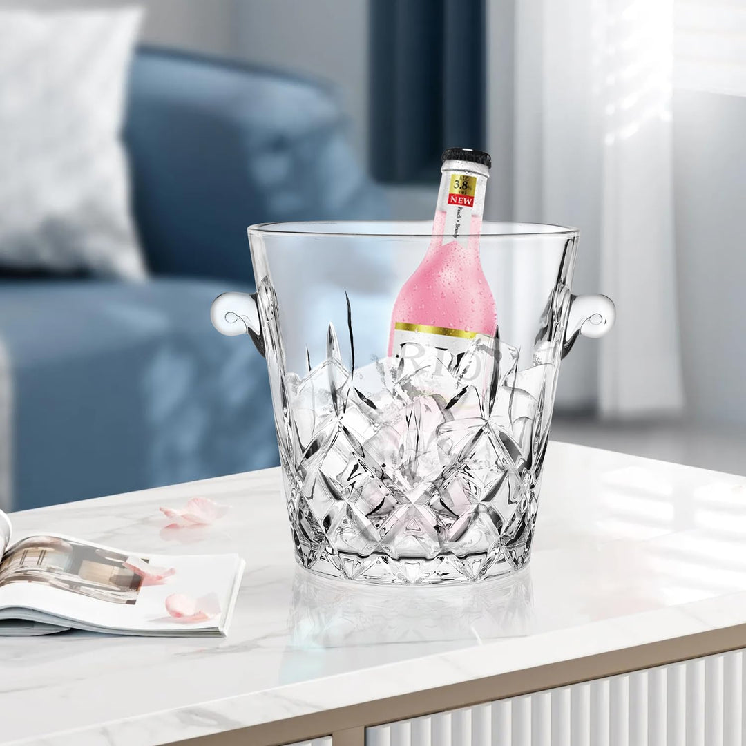 Eiskübel für Partys, klares Glas, 2 Liter, für Getränke und Partys, Lebensmittelqualität, perfekt fü