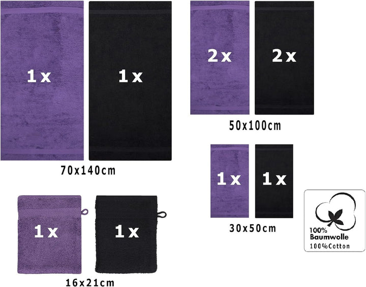 Betz 10-TLG. Handtuch-Set Premium 100% Baumwolle 2 Duschtücher 4 Handtücher 2 Gästetücher 2 Waschhan