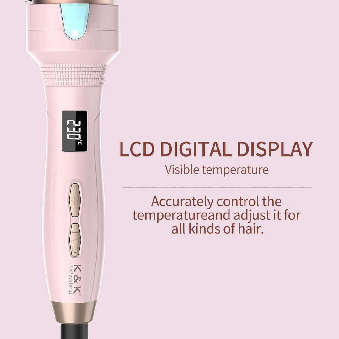 K&K 38mm Thermobürste Keratin Thermal Brush Protect Beheiztes Fass Heisse Haarbürste Ionisch Glatt S