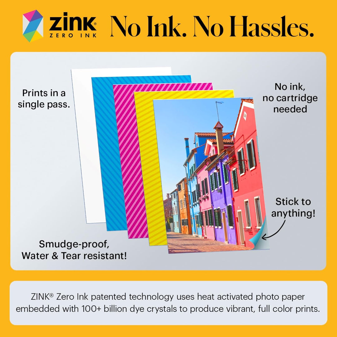 KODAK Printomatic Vollfarb-Sofortdruckkamera + Softcase + Zink 2x3 Zoll selbstklebendes Fotopapier,