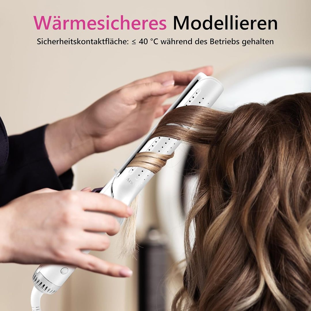 Glätteisen Locken und Glätten, 2-in-1 Haarglätter und Lockenstab mit Lüftungsschlitz, Haarglätter mi