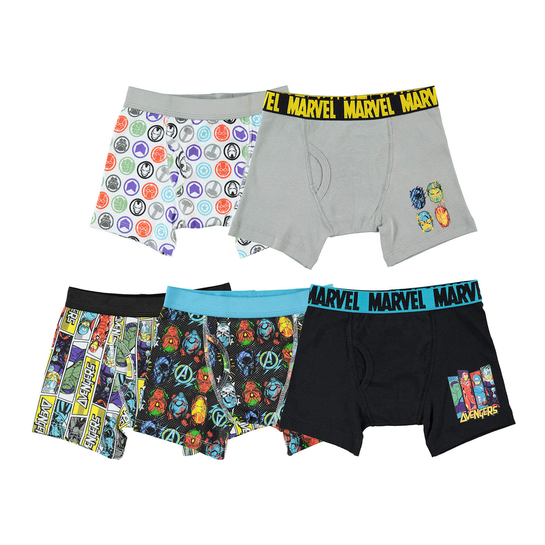 Marvel Little Boys' Avengers 5 Pack Boxer Briefs, Multi, 4