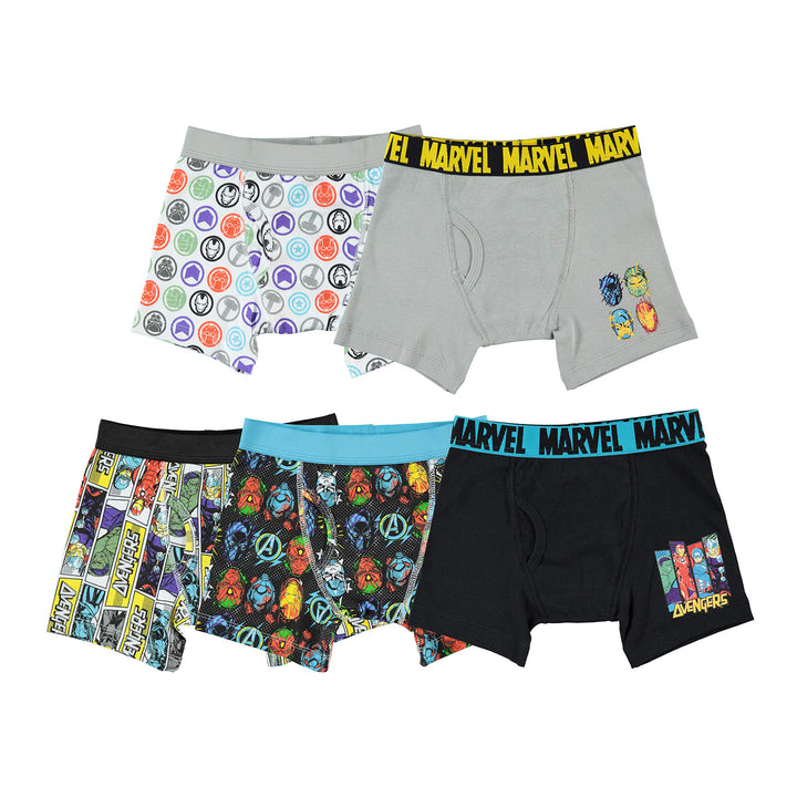 Marvel Little Boys' Avengers 5 Pack Boxer Briefs, Multi, 4