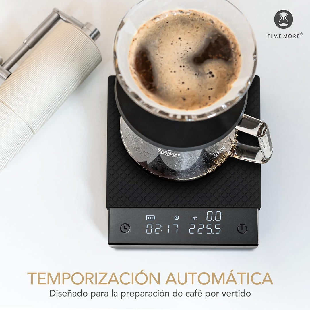 TIMEMORE Digitale Kaffeewaage Black Mirror Basic Pro, Durchflussmessung, Barista-Waage mit Timer, Po
