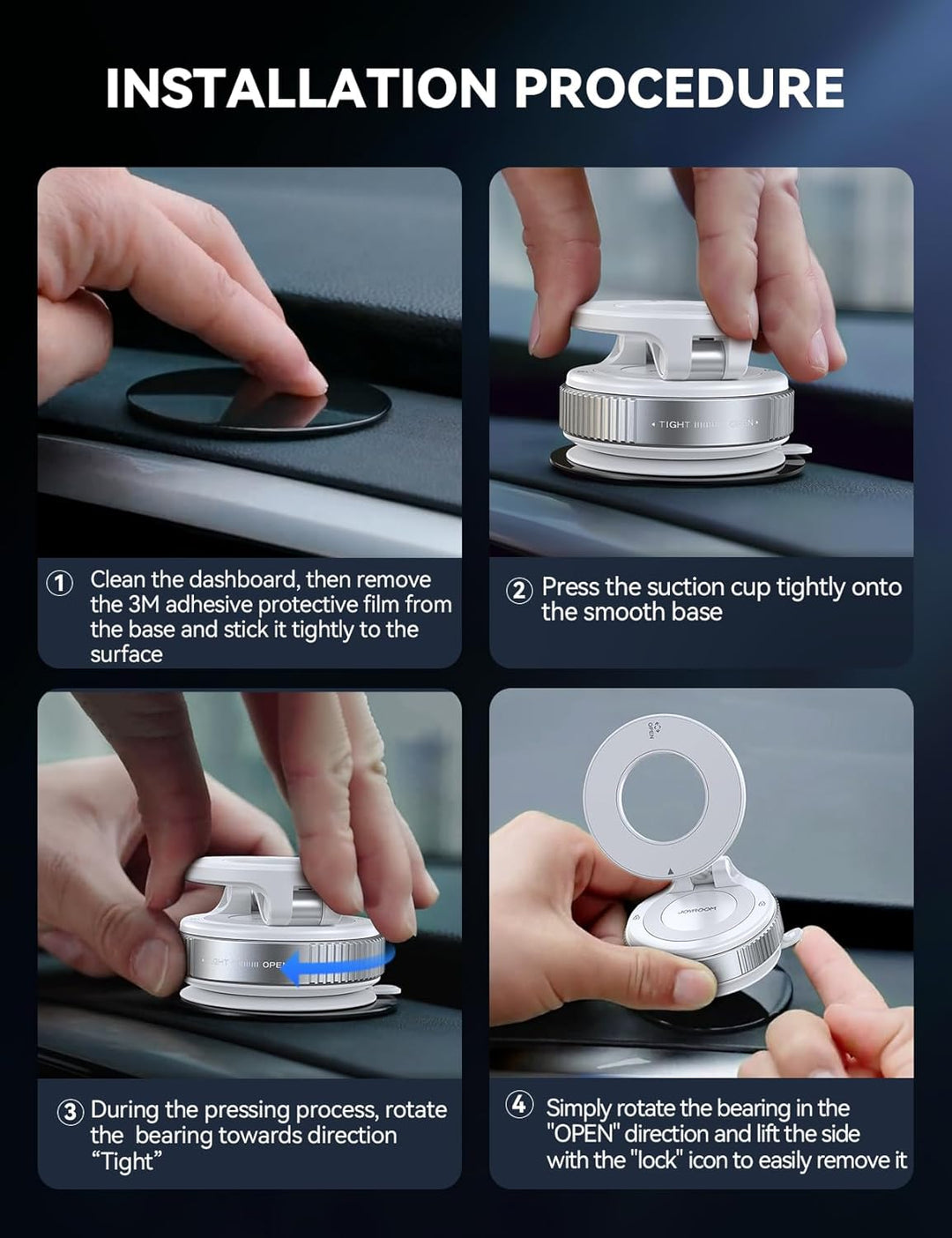 JOYROOM Vakuum Handyhalterung Auto Magnet Faltbar, Saugnapf Handy Halterung Auto Magsafe mit 360° Ve