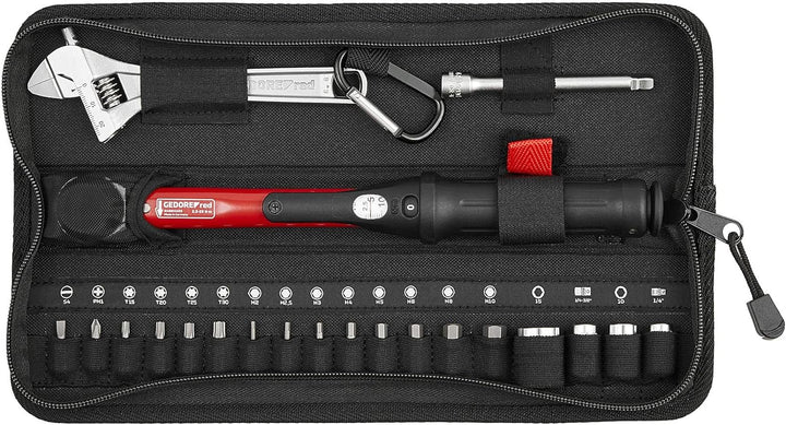 GEDORE red Fahrrad Werkzeugset Profi für die Werkstatt, 25-teilig, Rollgabelschlüssel, Bitschraubend