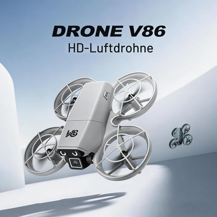 Mini RC Drohne mit Kamera, Propellerschutz, LED-Augenlichter, Hindernisvermeidung, optische Position