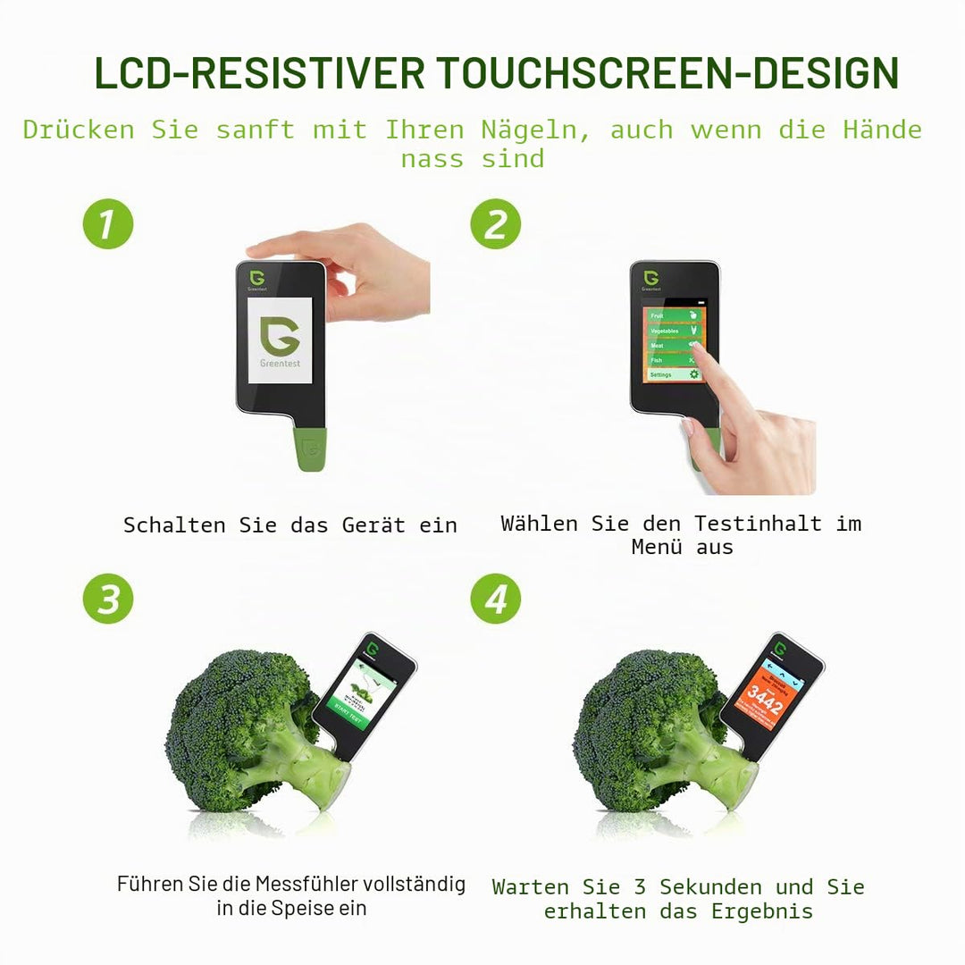 Greentest Instant-Lesegerät für frisches Fleisch, Obst, Gemüse, Nitrat-Tester und Messgerät für Lebe