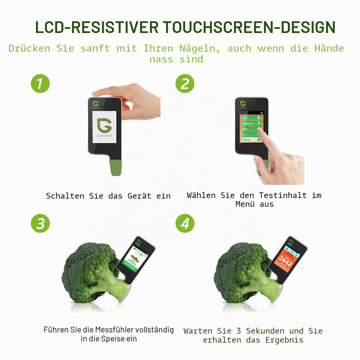 Greentest Instant-Lesegerät für frisches Fleisch, Obst, Gemüse, Nitrat-Tester und Messgerät für Lebe