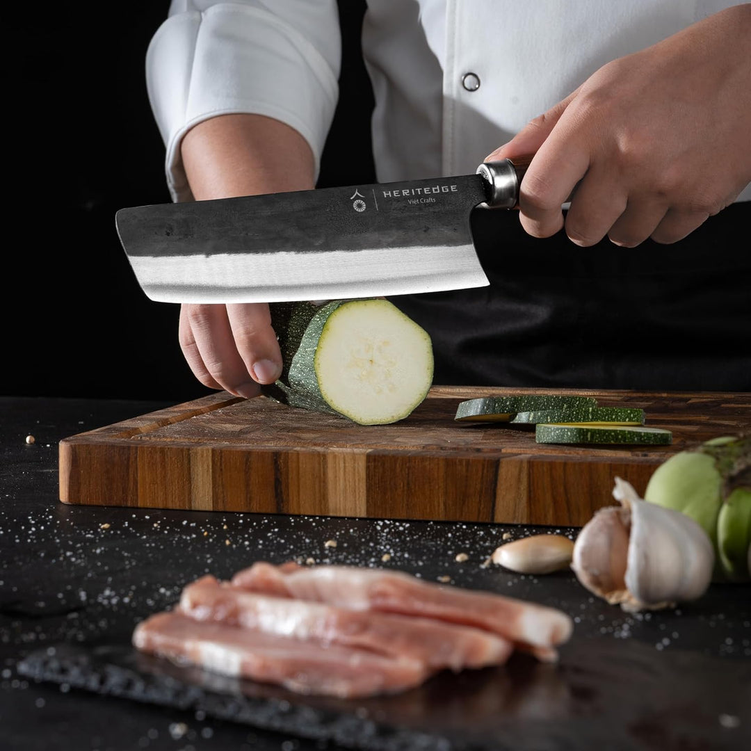 Rua Classic | Handgefertigtes Nakiri Messer 17 cm | Handgeschmiedet in traditioneller Schmiede in Vi