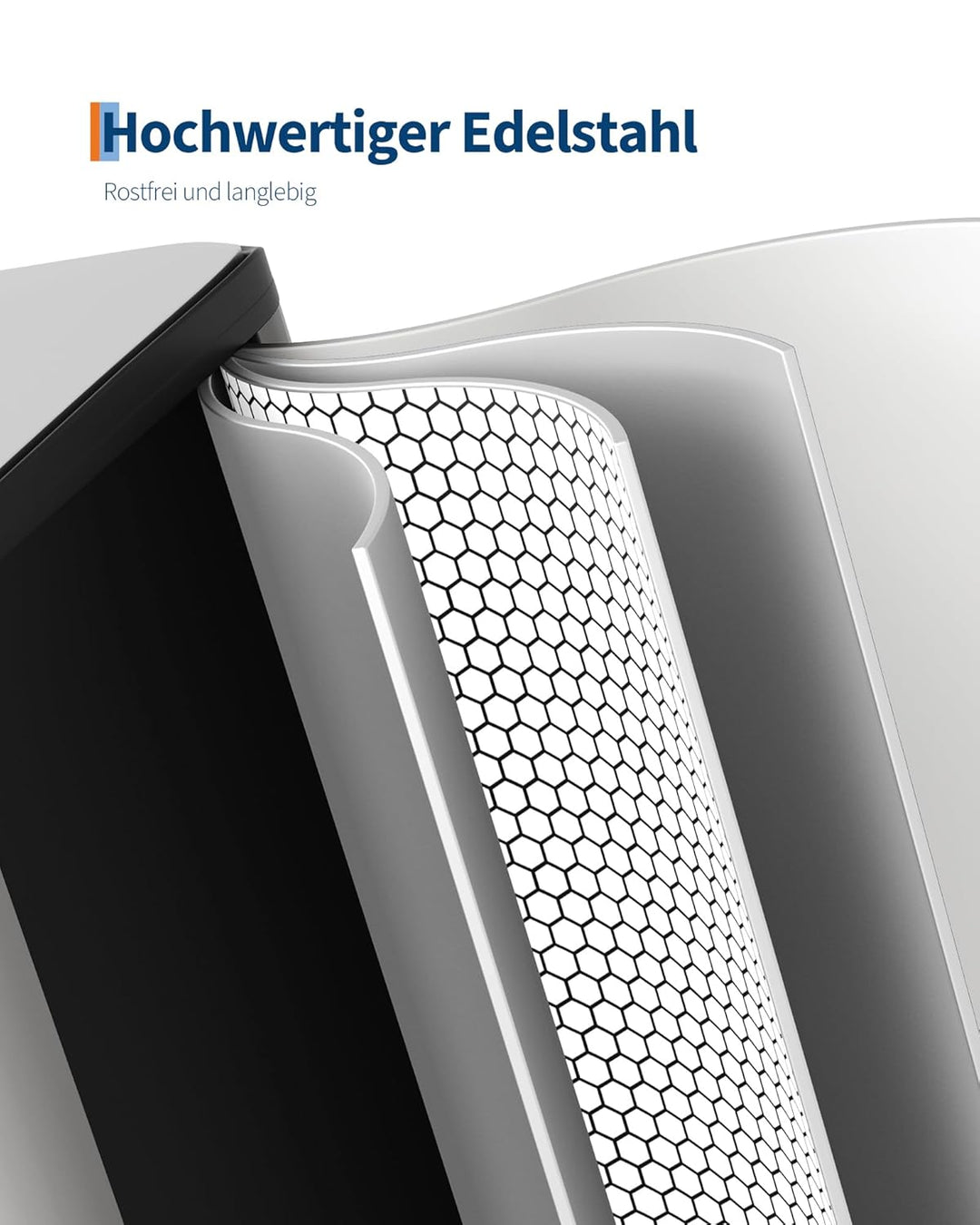 GarveeHome Mülleimer 2 Fächer 30 L, Mülltrennsystem mit 2 x 15 L Deckel aus Edelstahl, Treteimer Küc