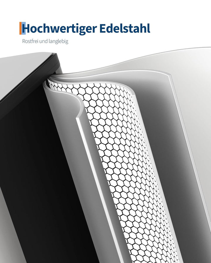 GarveeHome Mülleimer 2 Fächer 30 L, Mülltrennsystem mit 2 x 15 L Deckel aus Edelstahl, Treteimer Küc