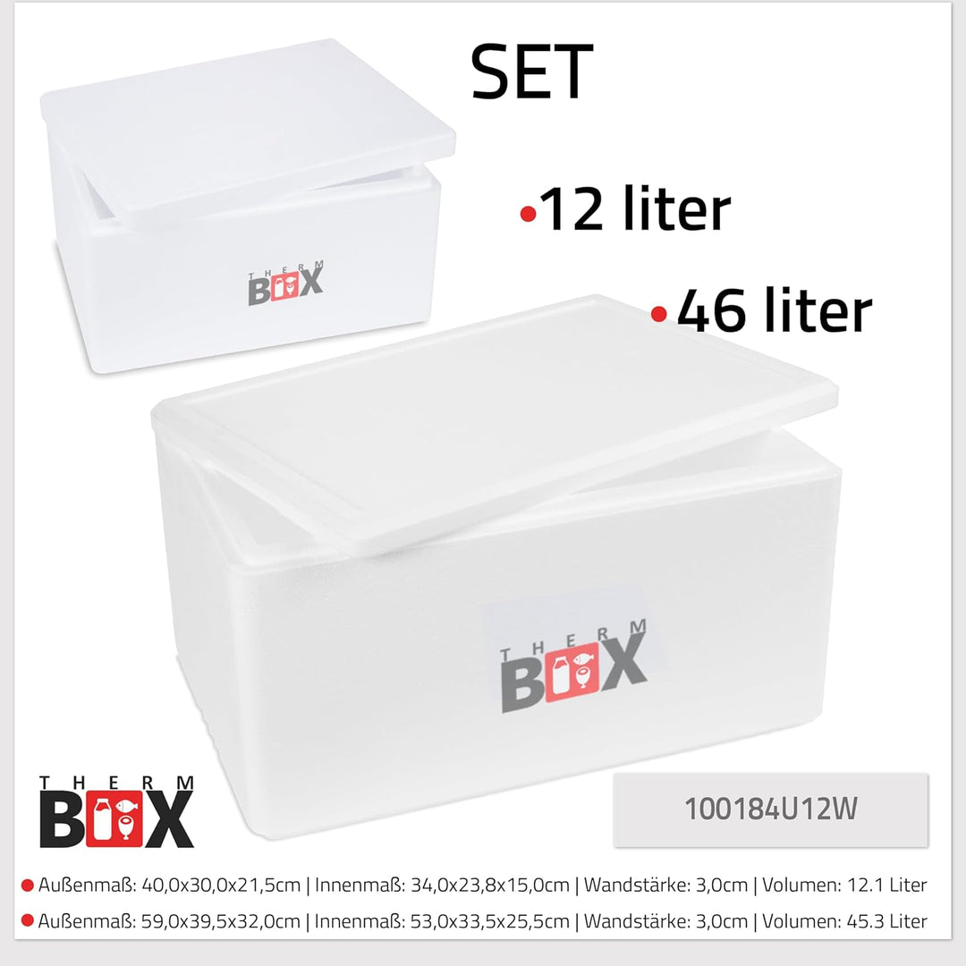 THERM BOX Styroporbox 37L bis 83L Verschiedene Grössen Isolierbox Thermobox Kühlbox Warmhaltebox Wie