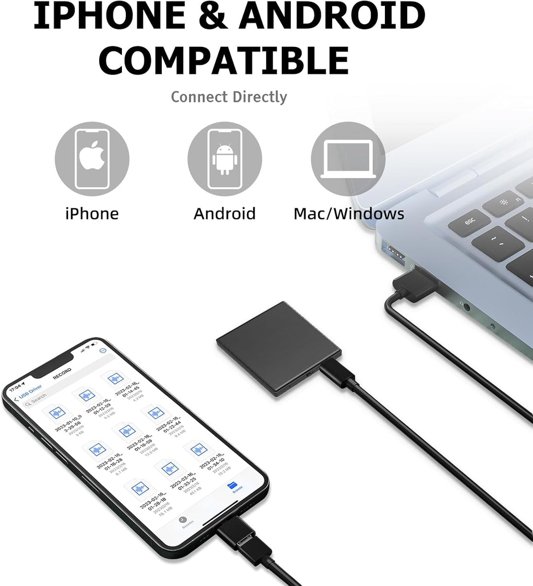 128GB Diktiergerät Mini Aufnahmegerät mit Dreifacher Rauschunterdrückung Voice Recorder, HD 3072 Kbp