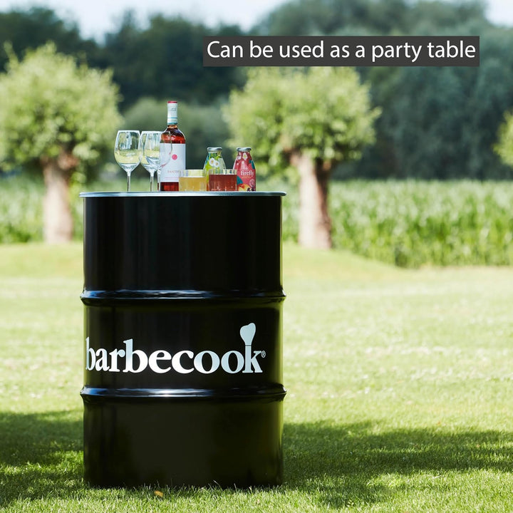 barbecook Edson Grilltonne, feuertonne mit grillplatte, Grillen für 10 Personen, Schwarz, 60x60x90cm