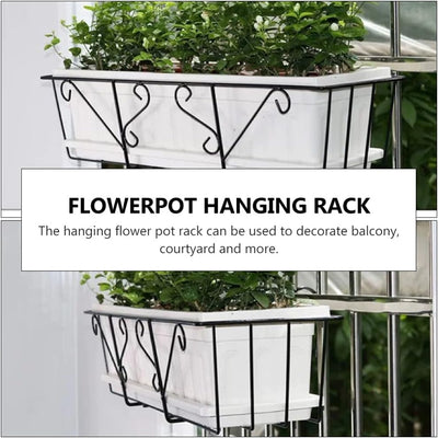 YARNOW 2 Stücke Balkongeländer Blumentopf Halterung Balkon Geländer Topf Regal Metall Blumentopfhalt