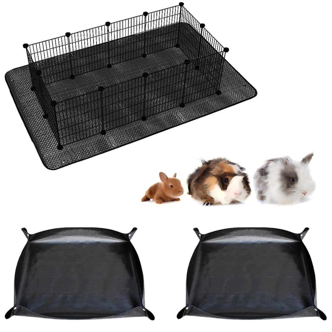 2 Stück wasserdichte Haustier-Laufgittermatte: 120 x 100cm wasserdichte Meerschweinchen Fussmatten,