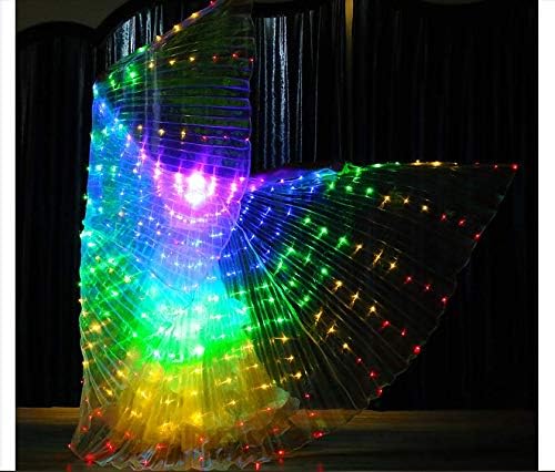 LAMF LED-Bauchtanz-Flügel mit Teleskopstab, leuchtende Schmetterlingsflügel, leuchtendes Performance