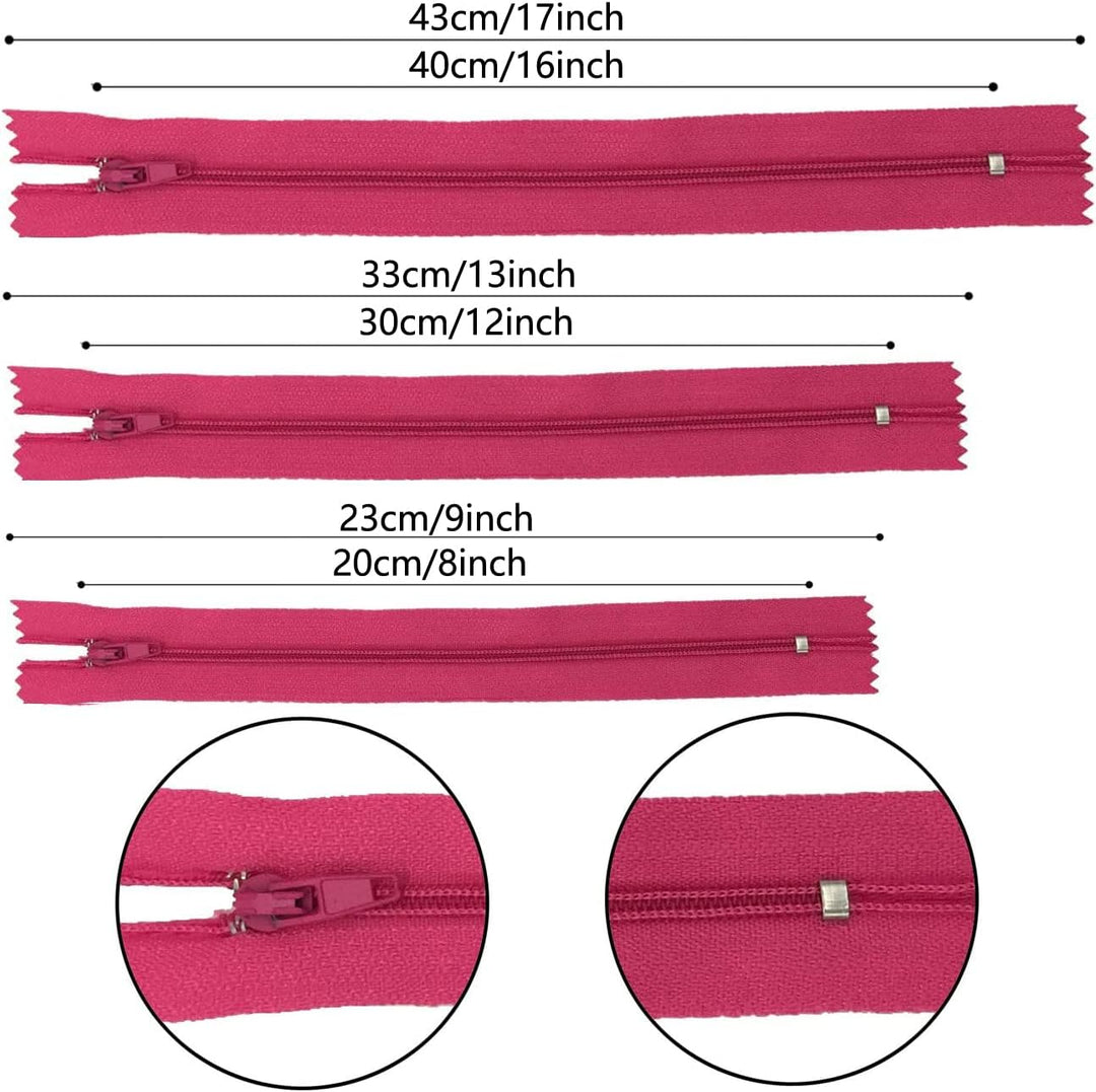 Reissverschluss, 24 Farben Nylon Reissverschlüsse, 20cm 30cm 40cm lang, 2.5cm breit für Kleidung Tas