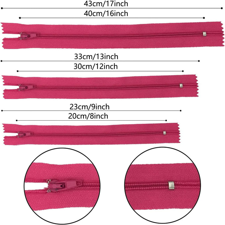 Reissverschluss, 24 Farben Nylon Reissverschlüsse, 20cm 30cm 40cm lang, 2.5cm breit für Kleidung Tas